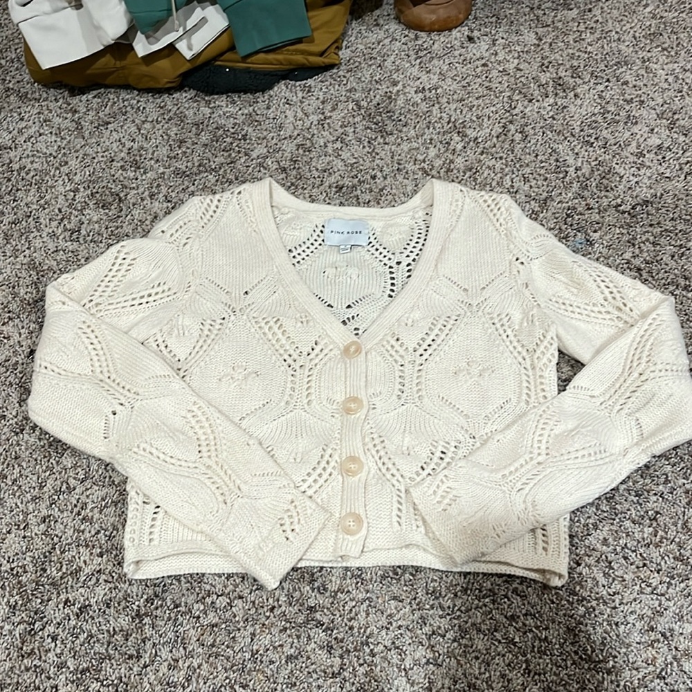 Lacey button up sweater